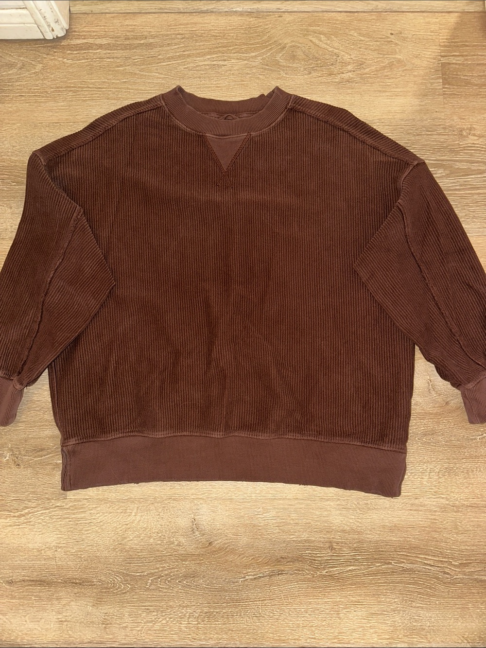 Chocolate brown Aerie crew neck long sleeve